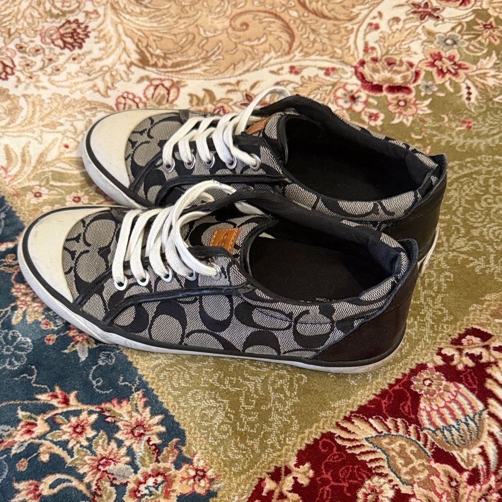 Coach Kids Black and White Patterned Sneakers